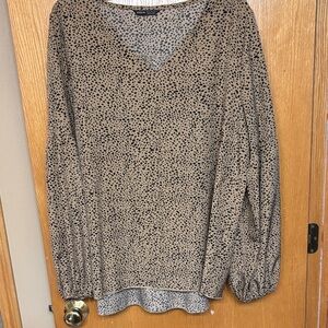 5 for $25 SHEIN Tan and Black Polka Dot Blouse